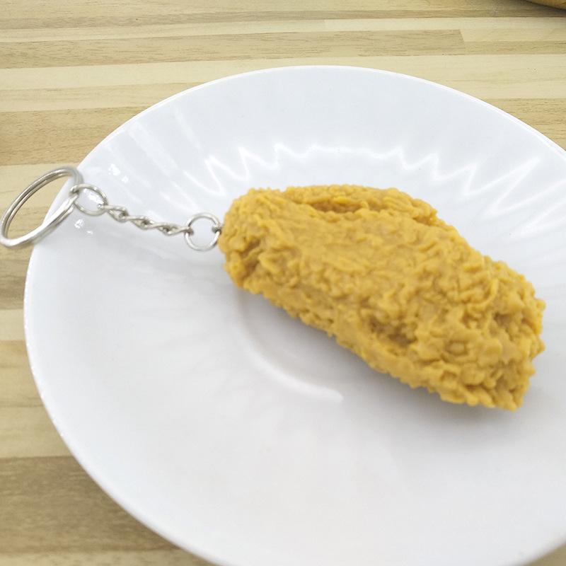 Simulated Fried Chicken Leg & Wing Keychain - Chicken Nugget & Popcorn Food Toy Pendant