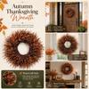Couronne de Thanksgiving avec Feuilles de Buis pour Porte d'Entrée Décoration de Maison