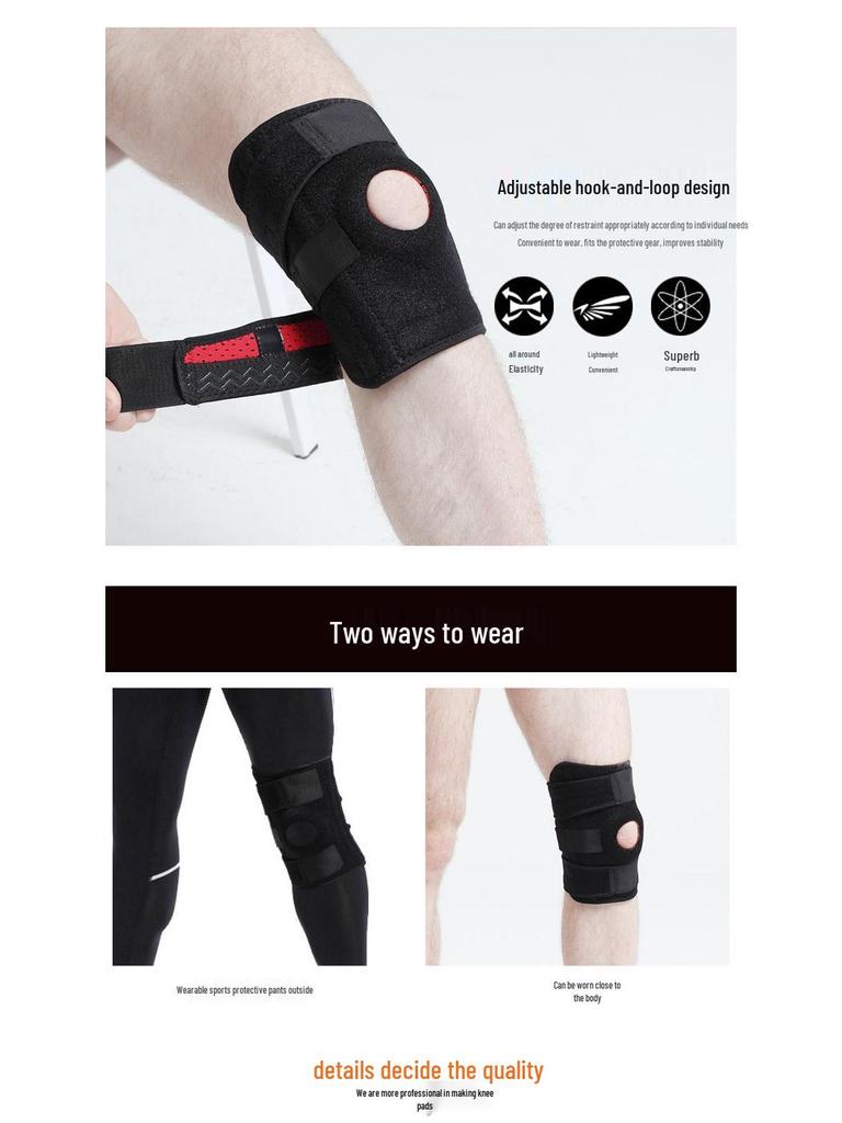 Summer Anti-Slip Knee Pads with Four Springs for Outdoor Sports and Cycling