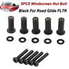 15/30pcs Black Windscreen Well Nut Bolt Screws Kit For Harley Touring Road Glide 98-22 Windshield Nut Bolt Washer Set