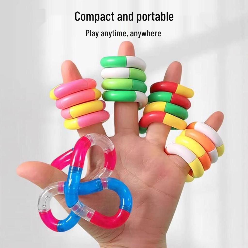 Seven-color Twisty Toy: Stress-relief, Finger Exercise, Relaxation, and Concentration Tool for Kids and Babies.