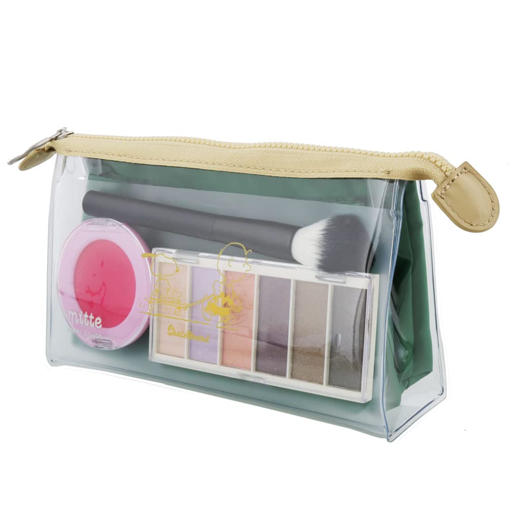 Sunstar Stationery Snoopy Clear Mitte S1424556 Pouch, Gusset, Green,