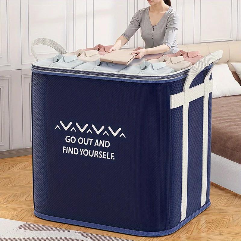 Extra Large Handle Clothes Storage Bag Organizer with Reinforced Handle for Blanket Comforters Bed Sheets Pillows Toy