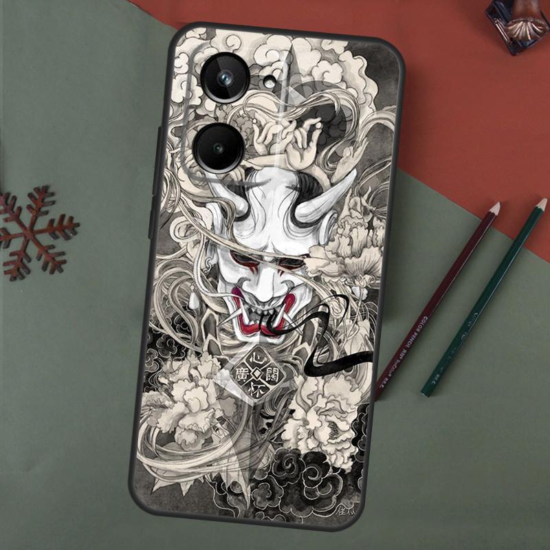 Samurai Oni Mask Case For Realme 15 Pro GT7 GT6 C65 C67 C61 C53 C55 C51 C35 C63 C71 C75 11 12 13 14 Pro Plus