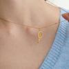 Youthway Zircon Tennis Racket Pendant Necklace For Women Minimalist  Gold Plated Stainless Steel Necklace Fashion Jewelry