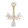 Anneau de nombril design papillon zirconium Anneau de nombril scintillant Piercing de nombril ailes mode Femmes