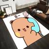 Cute Cartoon Bear Talking On Phone with Heart Speech Bubble Decorative Carpet Suitable for Use As an Anti-slip1 For1room and Bedroom Sofas