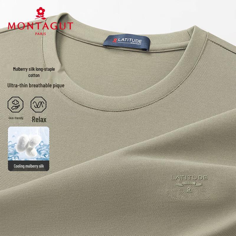 MONTAGUT Men s Cooling Silk Blend Short Sleeve Polo Shirt XL/52