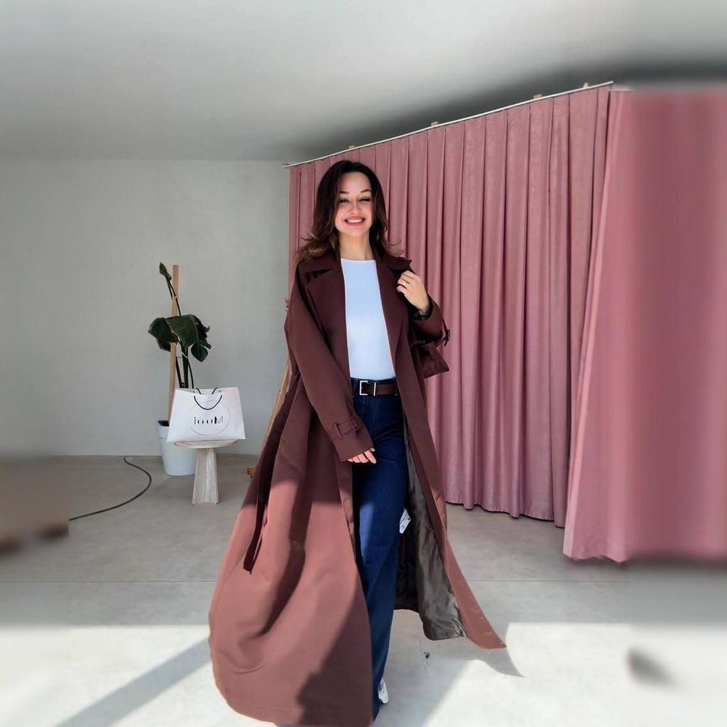 2025 grenzüberschreitende europäische und amerikanische Damenbekleidung Amazon Trenchcoat langärmlig knopfleiste lange Jacke Hose Pendler Mode Anzug