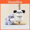 Soft And Cuddly Plush Dog Figurine Keychain With Glasses Perfect For Gifts And Decor