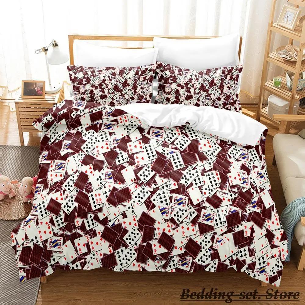 

HIGH CARD Poker Bedding Set Single Twin Full Queen King Size Bed Set Adult Kid Bedroom Duvetcover Sets Anime Parure de lit Bed 70x133cm 2pcs