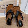 Mode Damen Retro Sommer Zehensteg Keilabsatz Pantoletten Lässig Komfort Absatz Strandurlaub Slides Schuhe Mode Sandalen