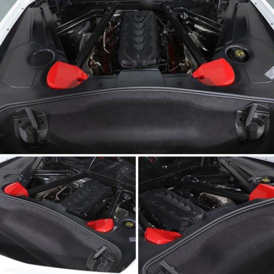 Red ABS Rear Shock Tower Top Protective Cover Trim for Corvette C8 +