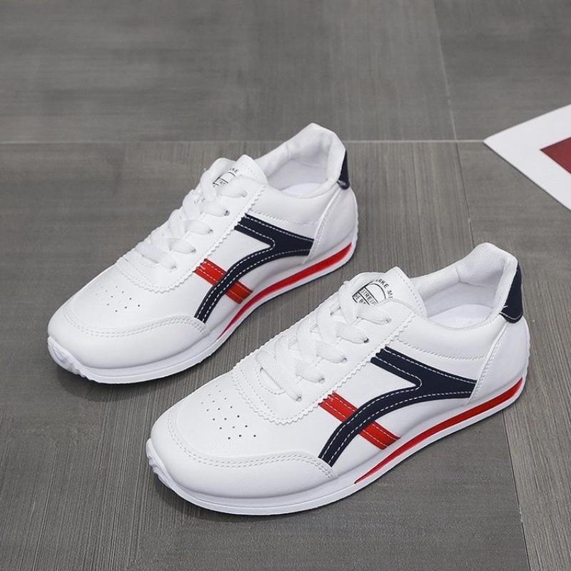 Pantofi sport de primăvară și vară pentru femei, din piele, albi, pantofi de alergare Forrest Gump