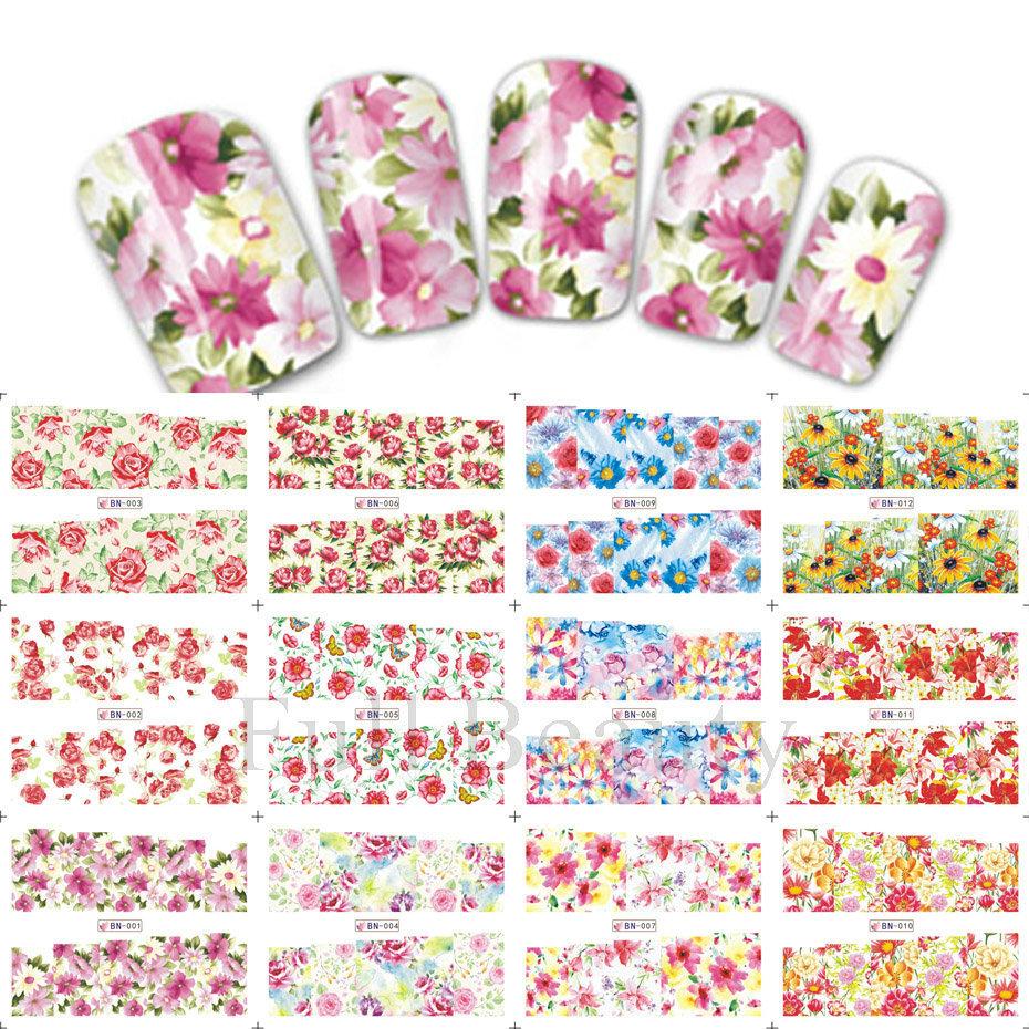 Nail Art Sticker, Spring And Summer Flower And Grass Series, Zou Ju Flower Watermark Nail Sticker