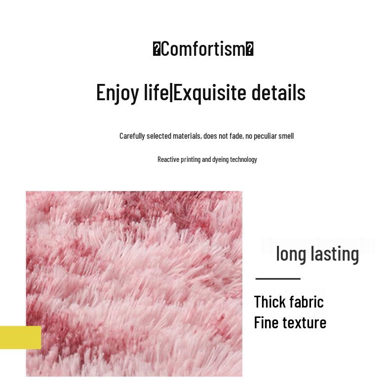 Nordic Silk Wool Tie-Dye Plush Carpet - Bedroom & Living Room Rug