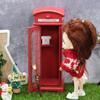 Mini Phone Booth Model Dollhouse Decorative Miniature Red British Phone Booth Micro Landscape Scenery Ornament Prop