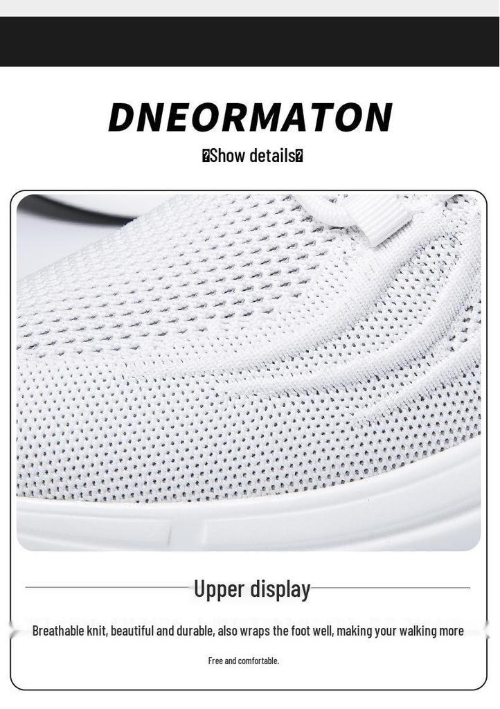 Men's Flyknit Breathable Casual Shoes with 8CM Height Boost - Summer Style