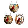 Red Bird Memorial Suncatcher Stained Glass Style Bird on Branch Window Hanging Decor Gift for Loss of Loved