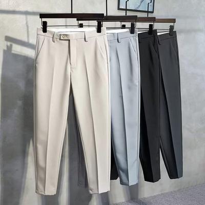 Heren 2025 Casual Elastische Dress Pants, Dun Lente/Herfst, Negenpuntslengte