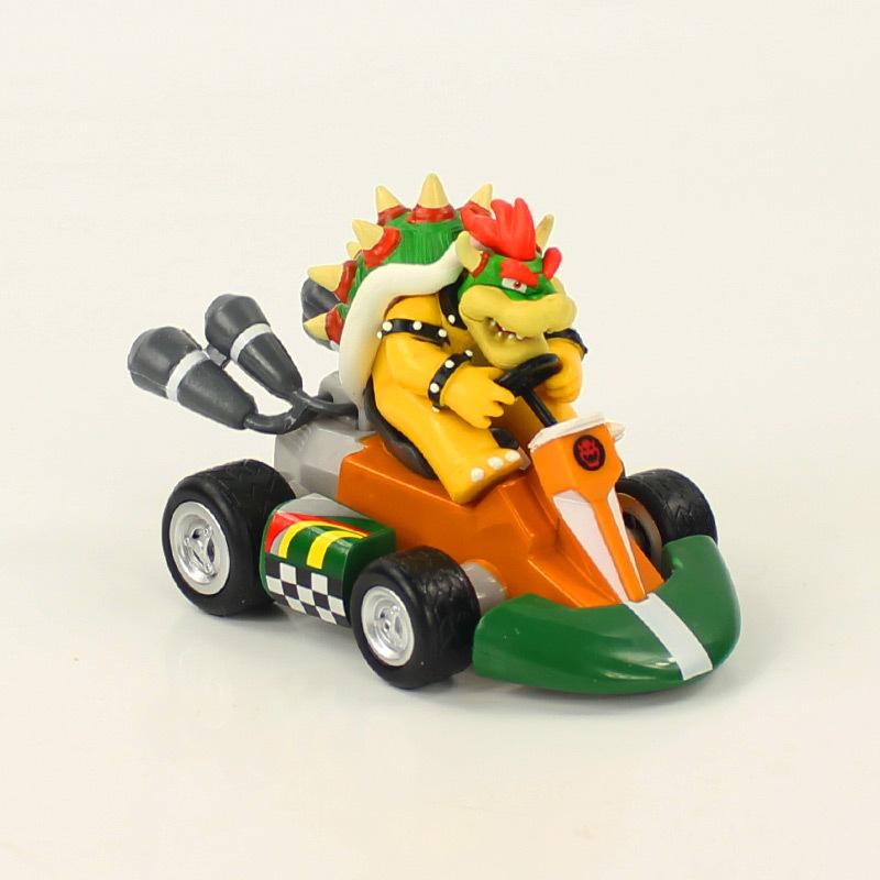 Anime Game Super Mario Bros Karting Luigi Bowser Princess Peach Yoshi Toad Action Figure Toys Pull Back Car For Kids Gifts