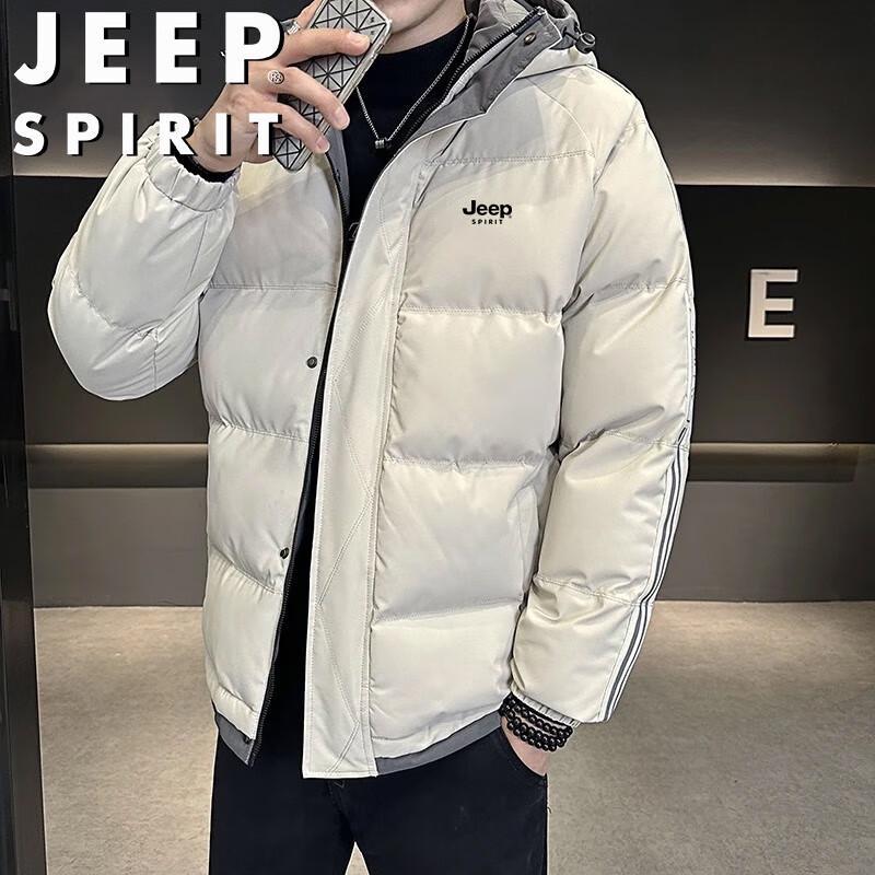 JEEP SPIRIT Men's Plus Size Hooded Padded Winter Jacket