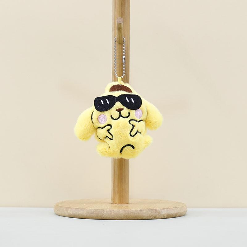 

Adorable Plush Doll Keychain Featuring Stylish Sunglasses Kuromi Melody And Cinnamoroll Characters Pudding Sunglasses