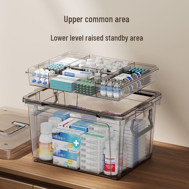 JunKaiWei Transparent Multi-layer Portable First Aid Storage Box