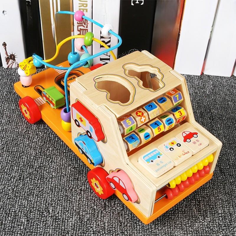 Wooden Educational Kid Learning Car Shape And Pattern Recognition Toddler Play