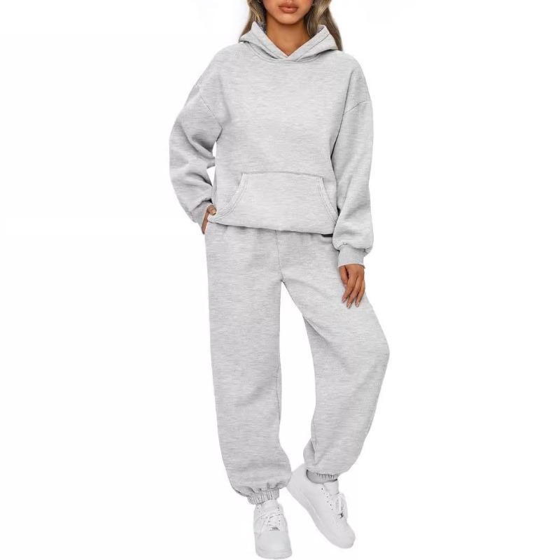Women's Fall/Winter Casual Two-Piece Set Hooded Sweatshirt and Sweatpants