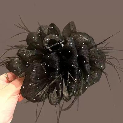 Épingle à cheveux Plume Gypsophile Pince Requin Tempérament Français Pince Griffe Accessoires Cheveux
