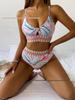 2026 High-Waist Bauchbedeckender Gerippter Sexy Urlaubs-Bikini Badeanzug