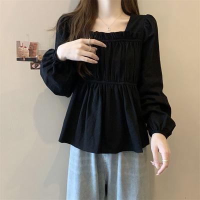 Damenbekleidung Nische Herbst und Winter Langärmliges Chiffonhemd Damen Sommerdesign Lockeres Bauchbedeckendes Oberteil