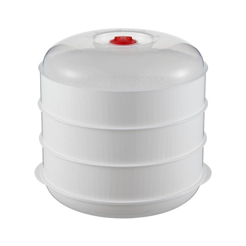Microwave Steamer Box: 1 or 2 Layers for Dishes and Dumplings