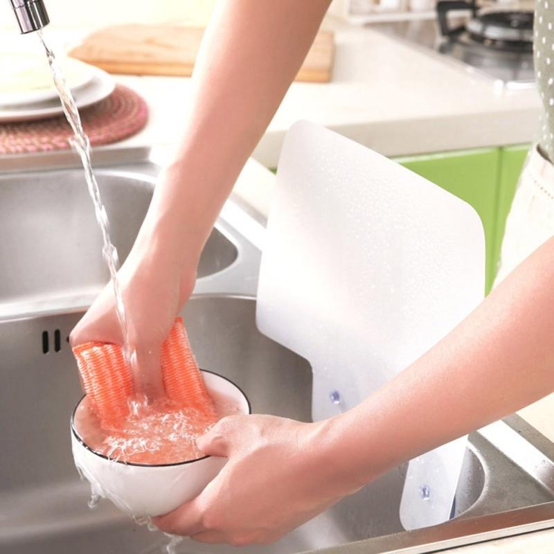 1Pc Shelf Wall Shelf Sucker Splash Water Baffle Pool Board Kitchen Rack Bathroom