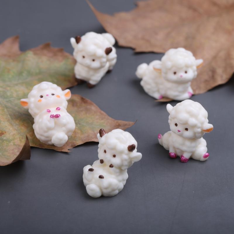 Cute Sheep Silicone Candle Mold With Bow Sitting Sheep Cute Design Diy Suitable Handmade Crafts Candles Plaster Soap Home Decor