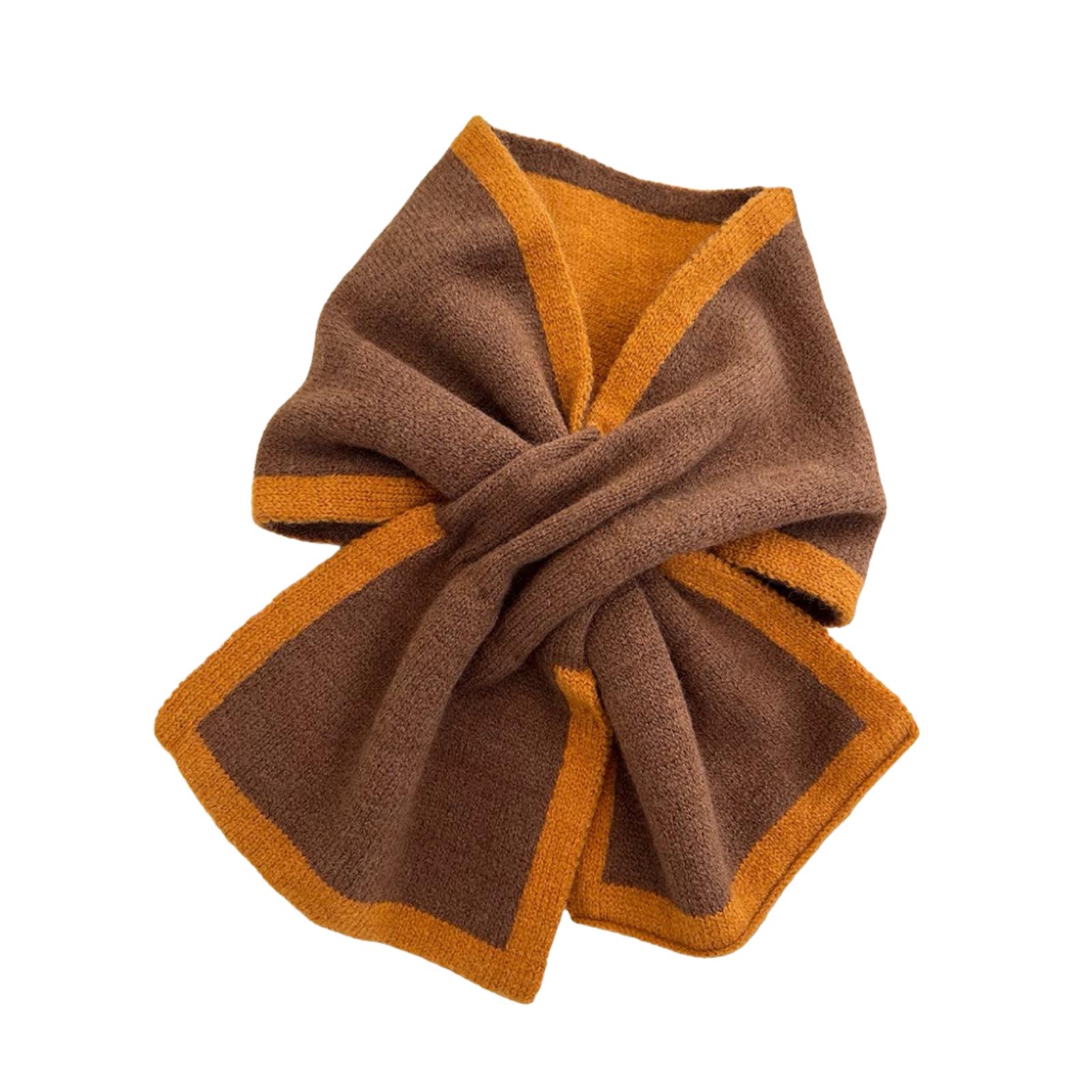 

Personalized Custom Pattern Scarf Winter Thick Warm Cross Lazy Neck Scarf Color Matching Knitted Scarf One Size