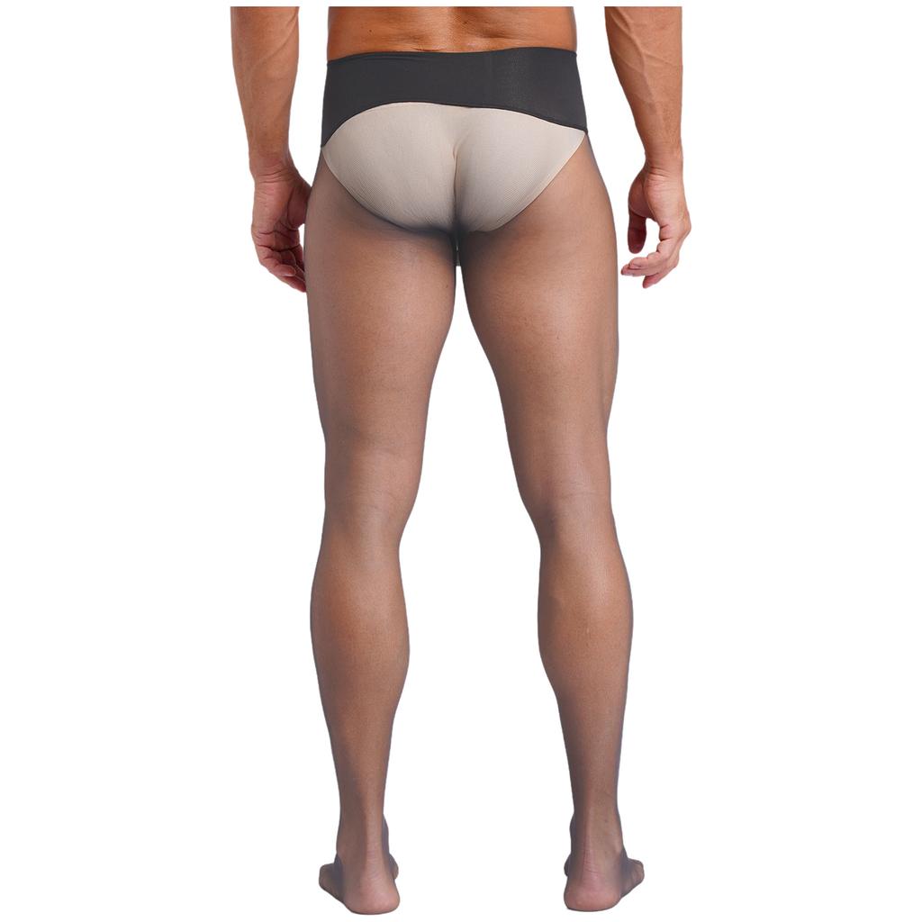 Herren Ultra Dünne Dehnbare Strumpfhosen Strümpfe Hoher Bund Nahtlos Durchsichtig Leggings Nachtwäsche