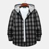 Herbst Neue männer Casual Mode Paar Mit Kapuze Plaid Langarm Shirt Trend