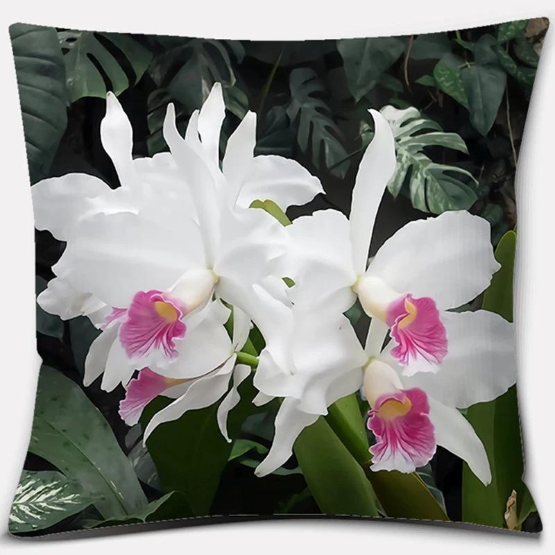 Beautiful Flower Pattern Pillowcase Square Car Sofa Cushion Pillowcase
