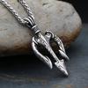 Collier Pendentif Trident de Poséidon en Acier Inoxydable Vintage pour Hommes Mode Colliers Trident Grec Amulette Bijoux Cadeau