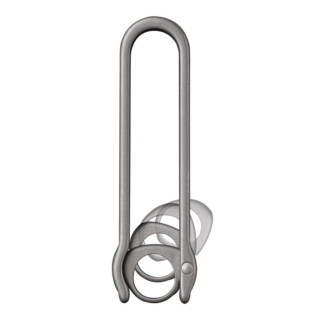 TISUR Titanium Keychain, Belt Clip, Belt Hook, Carabiner, Anti-Loss, Stylish, Men's Keys, Car Key Ring Included (Gray, 1 Set)