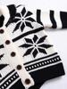 Unisex Baby Jacquard Color Block Lapel Cardigan: Thickened Knitted Outerwear for Infants and Toddlers