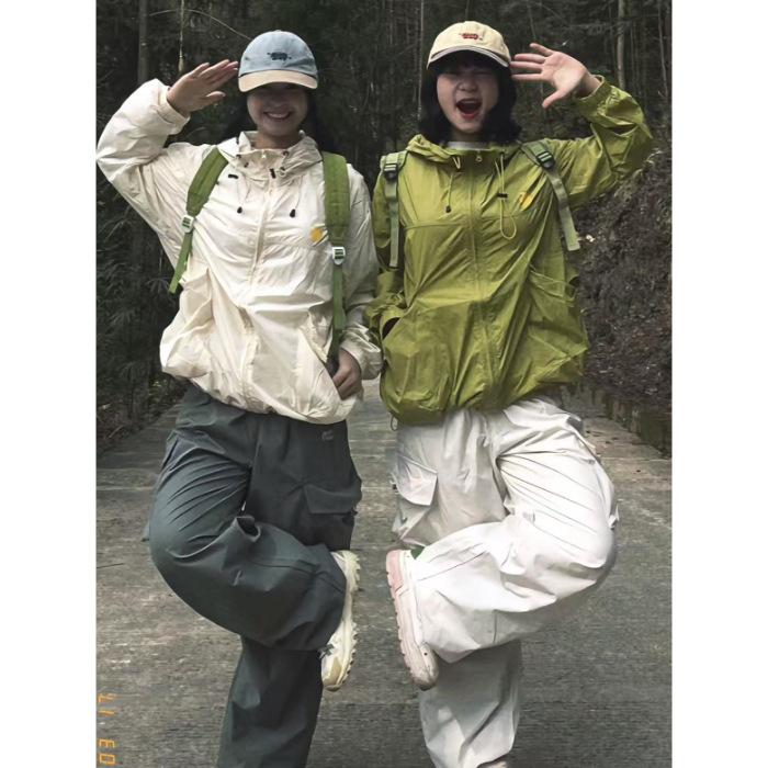 

Japanese retro loose thin sunscreen clothes women s summer tide breathable college style hooded sunscreen clothes jacket woven XL