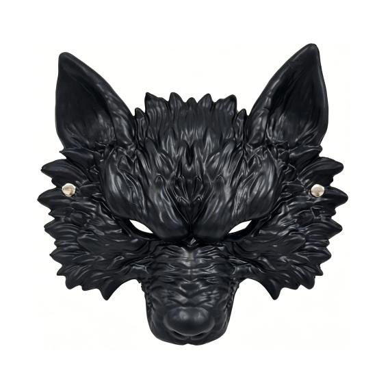 Atmospheric Werewolf Costume Gear Halloween Wolf Mask, Embossed Face Mask for Cosplay Party, Easy To Wear Adjustable Strap Animal Adults, Trick