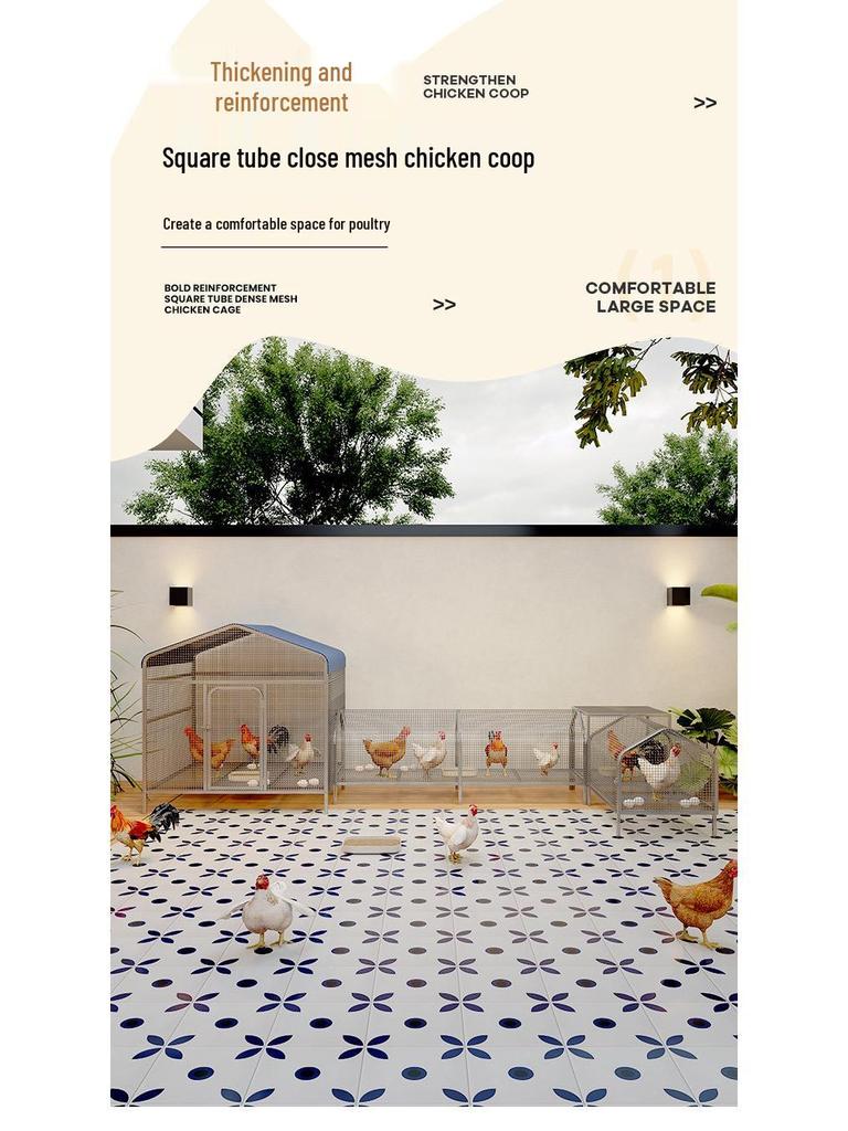 Reinforced Poultry & Rabbit Coop: Rodent & Weasel-Proof, Excellent Droppings Leakage, Thickened Bottom