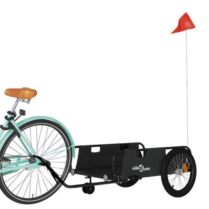 VidaXL Remorque de vélo noir tissu oxford et fer 94199