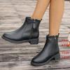 Plus Size Shoes for Women 36-41 Black Platform Autumn Winter Fashion Non-slip Ankle Boot Outdoor Warm Women Footwear