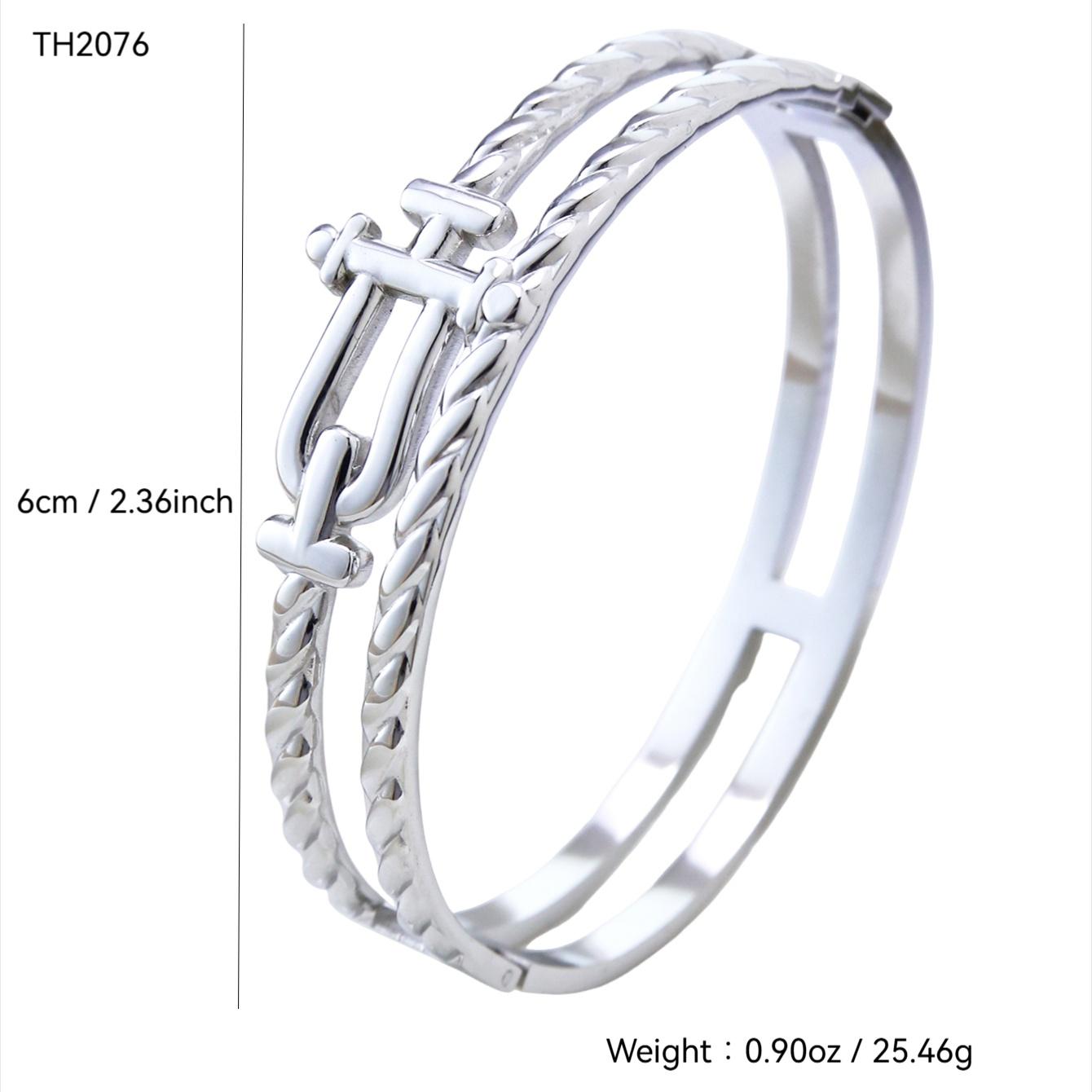 

Модный Простой Браслет с Подковой из Нержавеющей Стали с Покрытием 18-каратным Золотом для Мужчин и Женщин