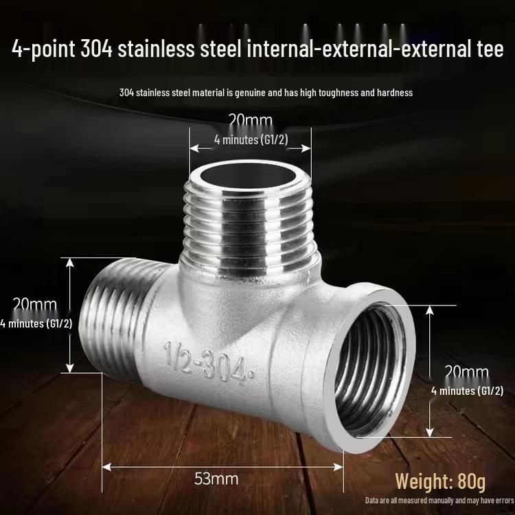 Oțel Inoxidabil Tee Cot Reductor cu Filet Interior: Accesoriu conductă instalații sanitare 6 puncte la 4 puncte